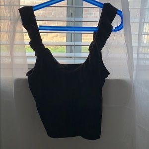 forever 21 black frill tank